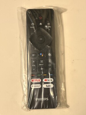NEW Original Philips S4X-RF439B Android TV Remote Netflix YouTube Discovery+Tubi