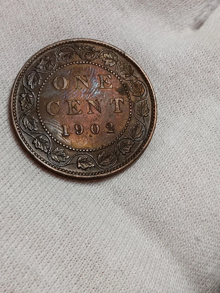 👉1902 Rainbow  Toned  RB Canada One Cent - MS Choice  A/8 - Image 4 of 4