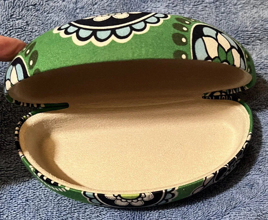 Vera Bradley Verde Con Flores FUNDA RÍGIDA PARA GAFAS DE SOL Grande Clamshell Gafas Foto 3 de 3