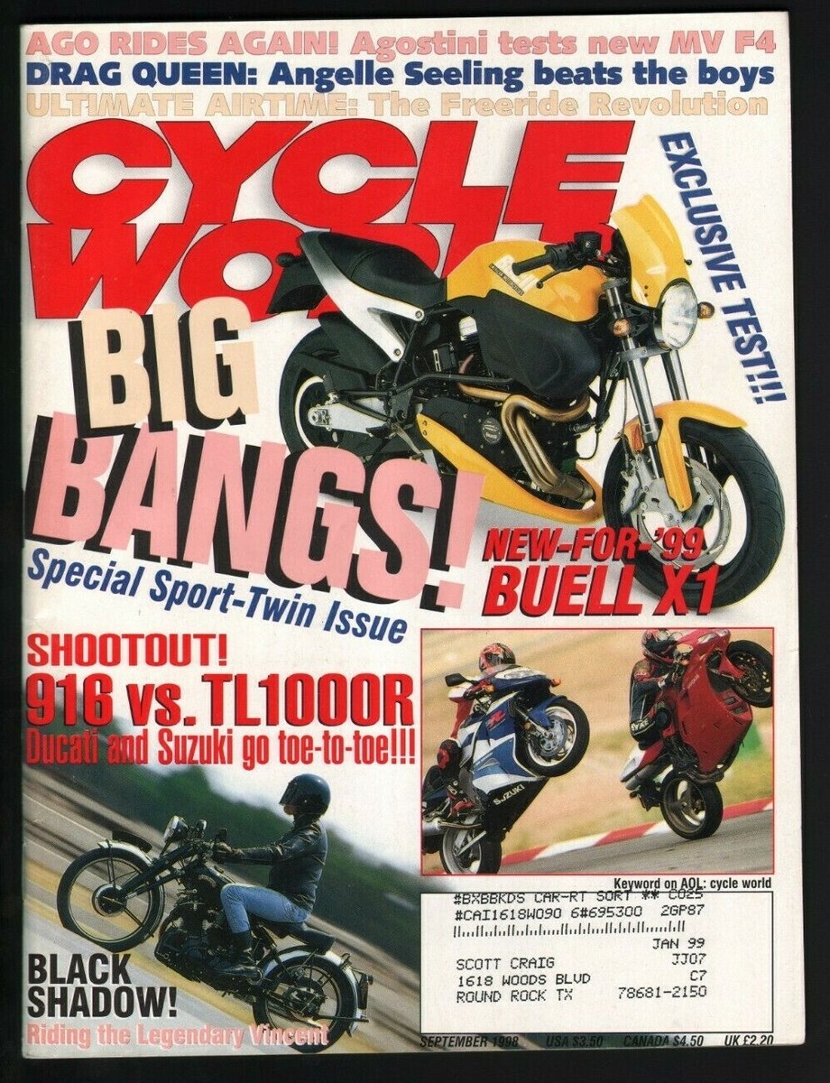 ビューエルマガジン 1998 September Cycle World - Vintage Motorcycle Magazine - 1999
