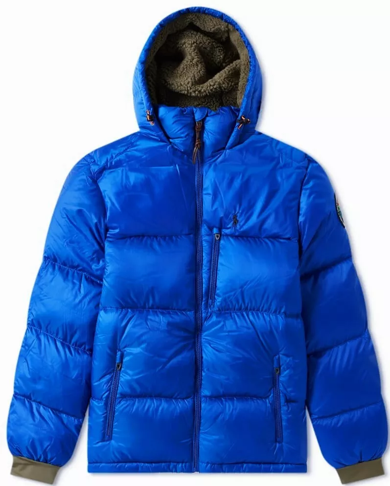 Polo Ralph Lauren Down Jacket Great Outdoors Water Repellent BLUE Camo L NWT 368