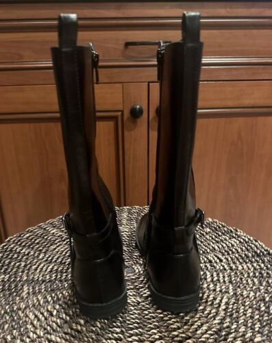 Kinder Place Mädchen hohe Stiefel schwarz mit Schnalle Größe 1 seitlicher Reißverschluss Kunstleder - Bild 6 von 18