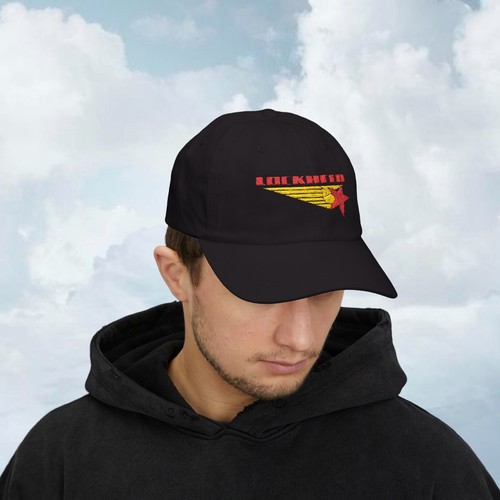 Lockheed Embroidery Vintage Star Embroidered Logo Inspired Black Classic Dad Hat - Picture 4 of 5
