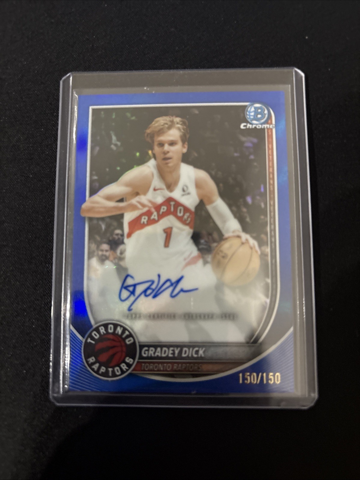 2025-26 Bowman Gradey Dick Chrome Auto Blue Refractor #/150 Raptors