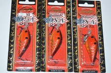3 lures lucky craft 1.0 d-7 2 1/8" 3/8oz slow sinking crankbait rayburn red