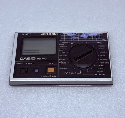Vintage Casio PQ-40U Quartz Alarm World Clock Time Zones Converter  Untested 18