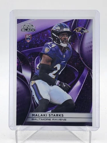 MALAKI STARKS 2025 TOPPS CHROME BLACK ROOKIE PURPLE MINI DIAMOND RC /75 Q7485