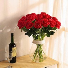 1-24 HEADS SILK ROSE ARTIFICIAL FLOWERS FAKE BOUQUET WEDDING HOME PARTY DECOR