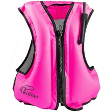 Rrtizan Inflatable Snorkel Vest for Adult, Travel Large-X-Large, Pink