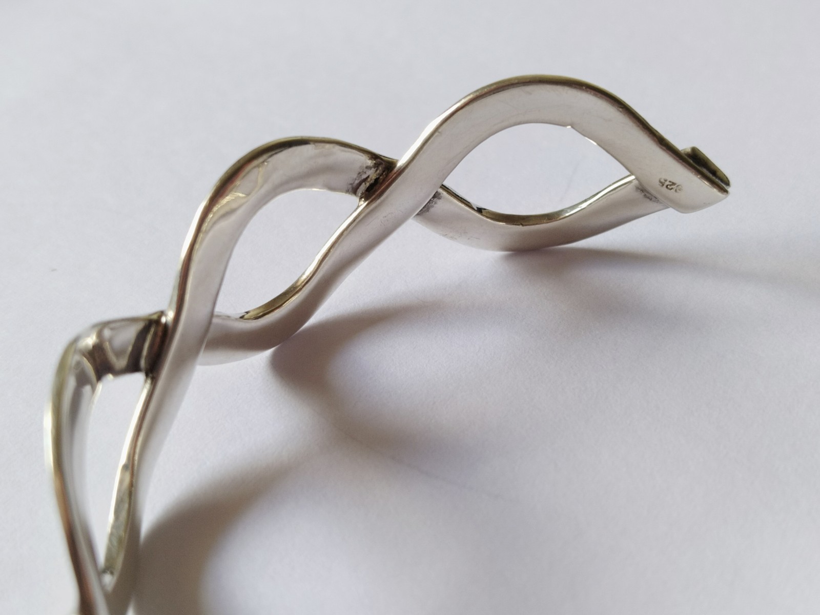 Solid 925 Sterling Silver Polished Infinity Cuff … - image 11