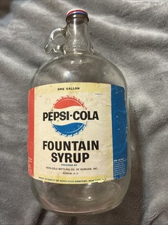 Vintage Pepsi Cola Fountain Syrup Paper Label Soda Jug with Cap Durham NC 👀