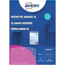 [4834XL] Avery Boîte de 50 pochettes badges format A6 avec inserts