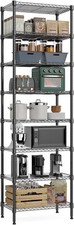 M MZG 8-Tier Adjustable Wire Shelving Unit, Heavy-Duty Carbon Steel, 23.6 in W x