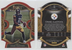 2020 Panini Select Concourse Red Prizm Die-Cut Chase Claypool #70 Rookie RC