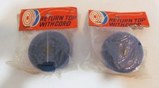 PAIR VINTAGE RETURN TOP WITH CORD WOODEN YO YO MADE IN JAPAN UNUSED NOS 1950's