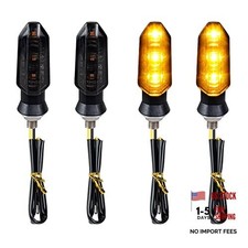 4PCS Universal Motorcycle Turn Signals, Front Rear LED Turn Signal smoked/amber