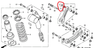 HONDA TRX450R, TRX450ER, REAR SHOCK LINKAGE ROD COLLAR, BUSHING HONDA TRX450R, TRX450ER, REAR SHOCK LINKAGE ROD COLLAR, BUSHING