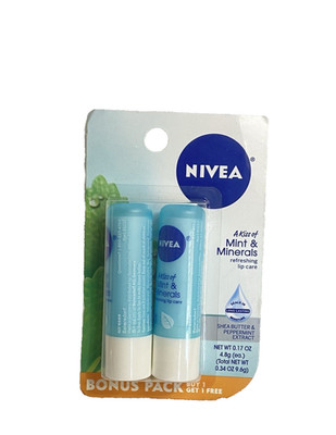 NIVEA A Kiss of Mint & Minerals ~ 2 Pack~ NEW SEALED