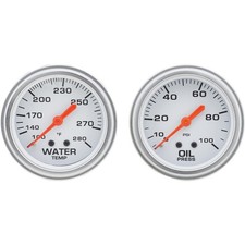 Speedway 2-58 Inch Oil Press And Water Temp Gauge Kit Backlit White Face Speedway 2-58 Inch Oil Press And Water Temp Gauge Kit Backlit White Face