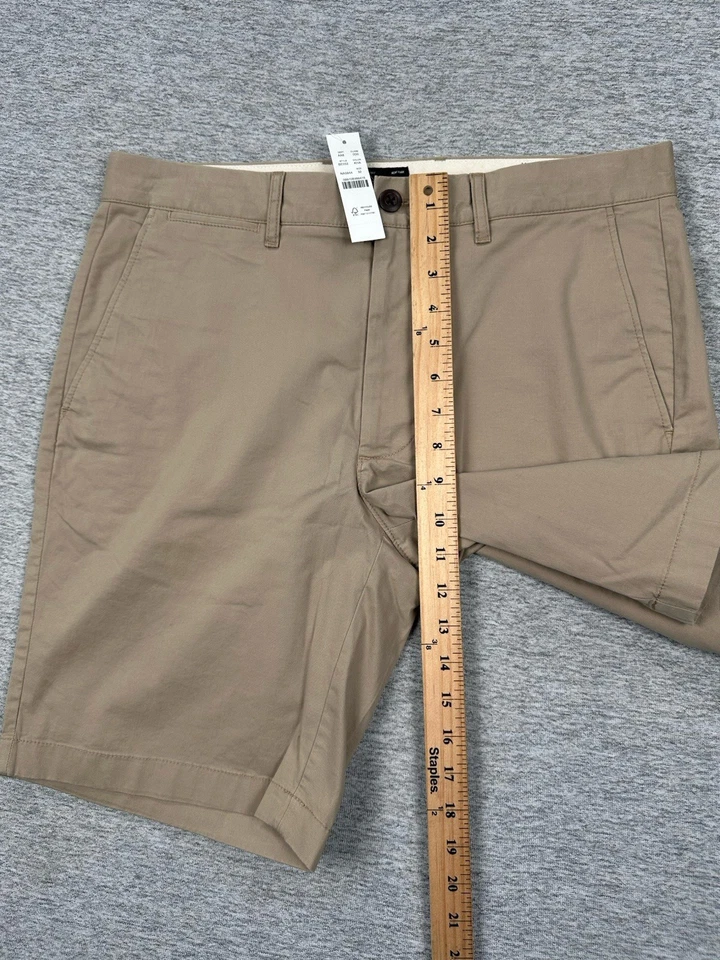 Shorts J.Crew Masculino Tamanho 32 Bege 9" Costura Interna Elástica Chino Casual Preppy NOVO - Imagem 4 de 4