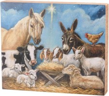 Nativity box sign Christmas signage