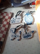 Basket Tie On Or Ornaments. By Old Towne Cerimics By Russ