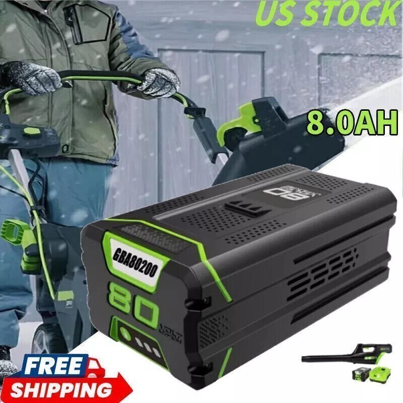 For Greenworks GBA80600 8.0AH 80 Volt Battery Replacement GB