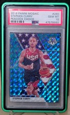 2019 PANINI MOSAIC PEACOCK CHOICE 🦚#260 STEPHEN CURRY PSA 10 CASE HIT  POP 5