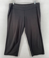 EILEEN FISHER Pants XL Organic Cotton Stretch Jersey Cropped Straight Gray USA