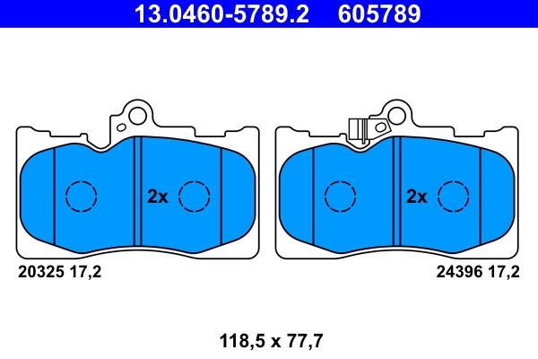 Plaquettes de frein ATE 13.0460-5789.2 kit de frein à disque pour OE 04465-223