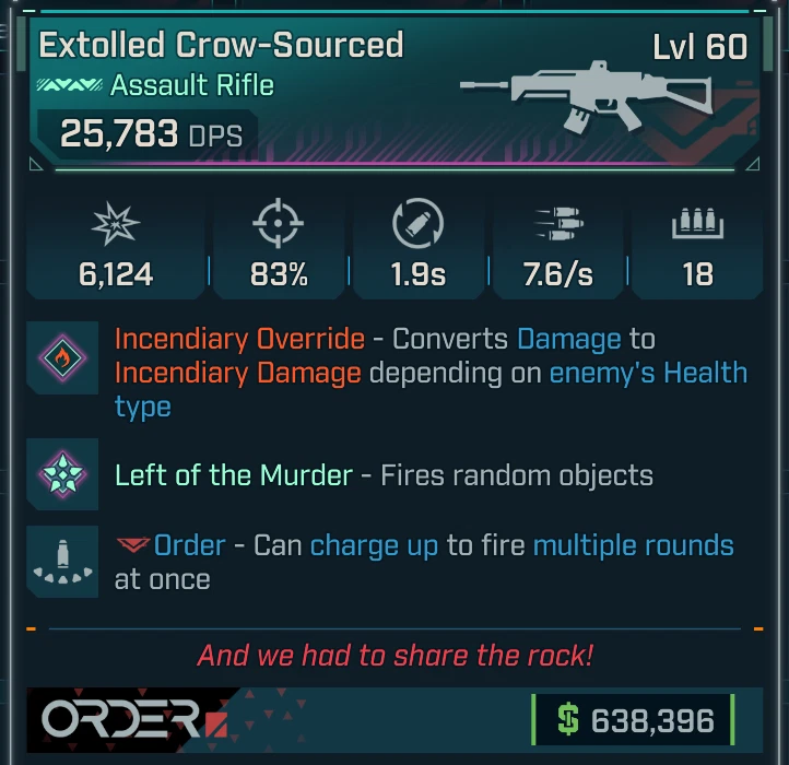 Borderlands 4⭐PEARLESCENT CROW-SOURCED ASSAULT RIFLE⭐INCENDIARY OVERRIDE - Image 1 of 1