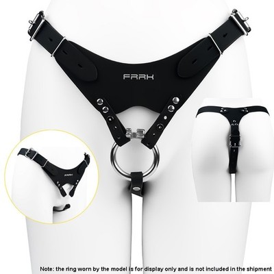 Adjustable Chastity Cage Belt PU Elastic Auxiliary Waist Strap Underwear