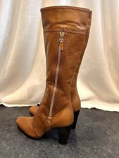 Rare Sergio Rossi Brown Leather Boots With Go...