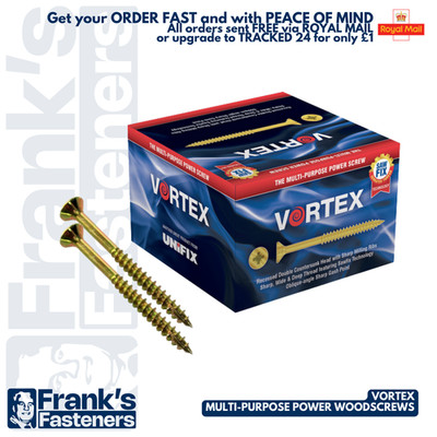 VORTEX Mehrzweck Hochleistungs Power Holzschrauben   Zink & Gelb   3,5-6,0