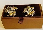 DRAGON GOLD TONE CUFFLINKS WITH VERY ELEGANT BOX NEW OLD STOCK. — photo 5