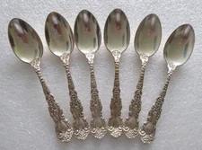 1894 Gorham Art Nouveau Sterling Silver Imperial Chrysanthemum TeaSpoon, 35.6g M