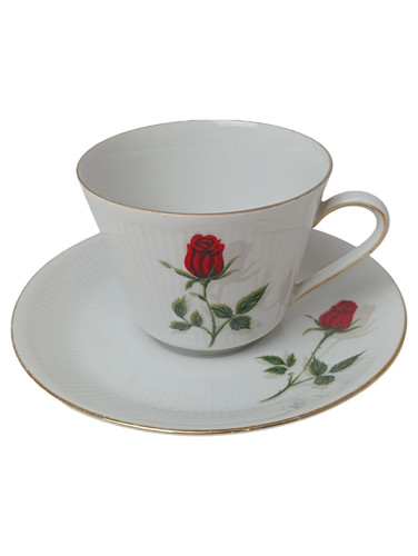 MITTERTEICH Tazza con piattino Rose Porcellana bordo oro elegante