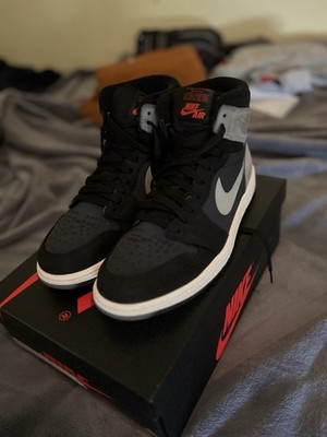 Jordan Air Jordan 1 Retro High OG Shadow 555088-013 Black Grey Leather Men's