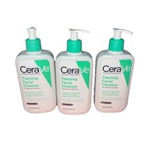 CERAVE FOAMING FACIAL CLEANSER FOR NORMAL TO OILY SKIN 12 OZ LOT OF 3