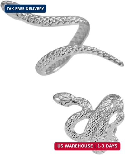 Gothic Snake Ring Set for Women Men Punk Snake Open Rings Twist Stacking Rings H