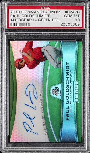 Paul Goldschmidt [Green Refractor] #BPAPG 2010 Bowman Platinum Prospect Autograph card