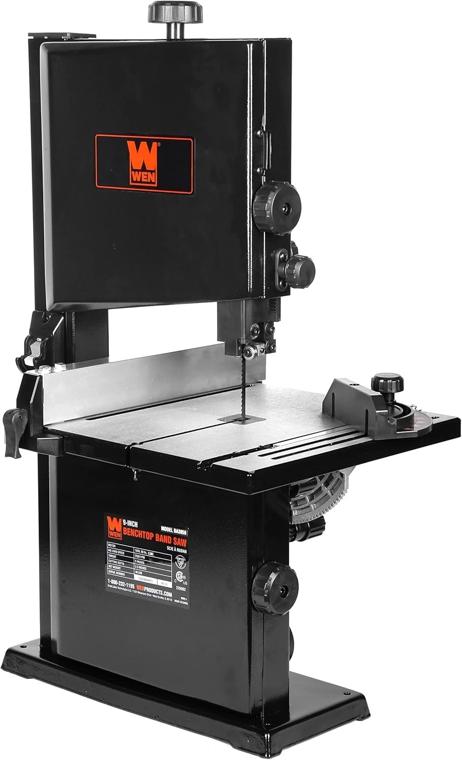 WEN BA3959 9" Band Saw 2.8A Benchtop Woodworking Power Tool
