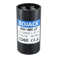 BOJACK 400-480 uf/MFD 110-125 VAC Volts Universal Round Motor Start Capacitor...