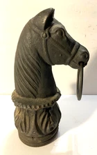 Antique Heavy Cast Wrought Iron Horse Head Gate Post Topper Hitching 14 Lbs.