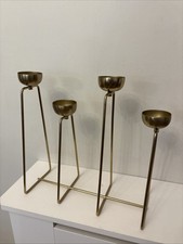 Brass Gold Coloured Candelabra Candle Tealight Holder Modern Design Assymetric