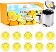 10 Pack Trash Can Deodorizer Citrus Scent Stick-on Gel Air Freshener Up To 30 D