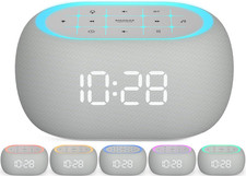 White Noise Sound Machine Alarm Clock with Bluetooth Speaker, 21 Relaxing Sounds