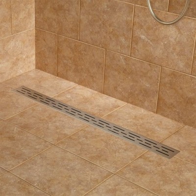 Signature Hardware 32'' Effendi Outdoor Linear  Shower Drain-BRUSHED STNLSS STEEL