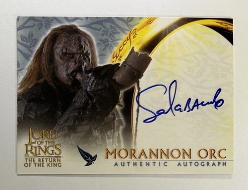 TOPPS SALA BAKER ORK HERR DER RINGE AUTOGRAMM AUTO AUF KARTE RETURN KING LOTR
