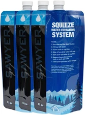Squeezable Pouches for Squeeze Water Filtration System